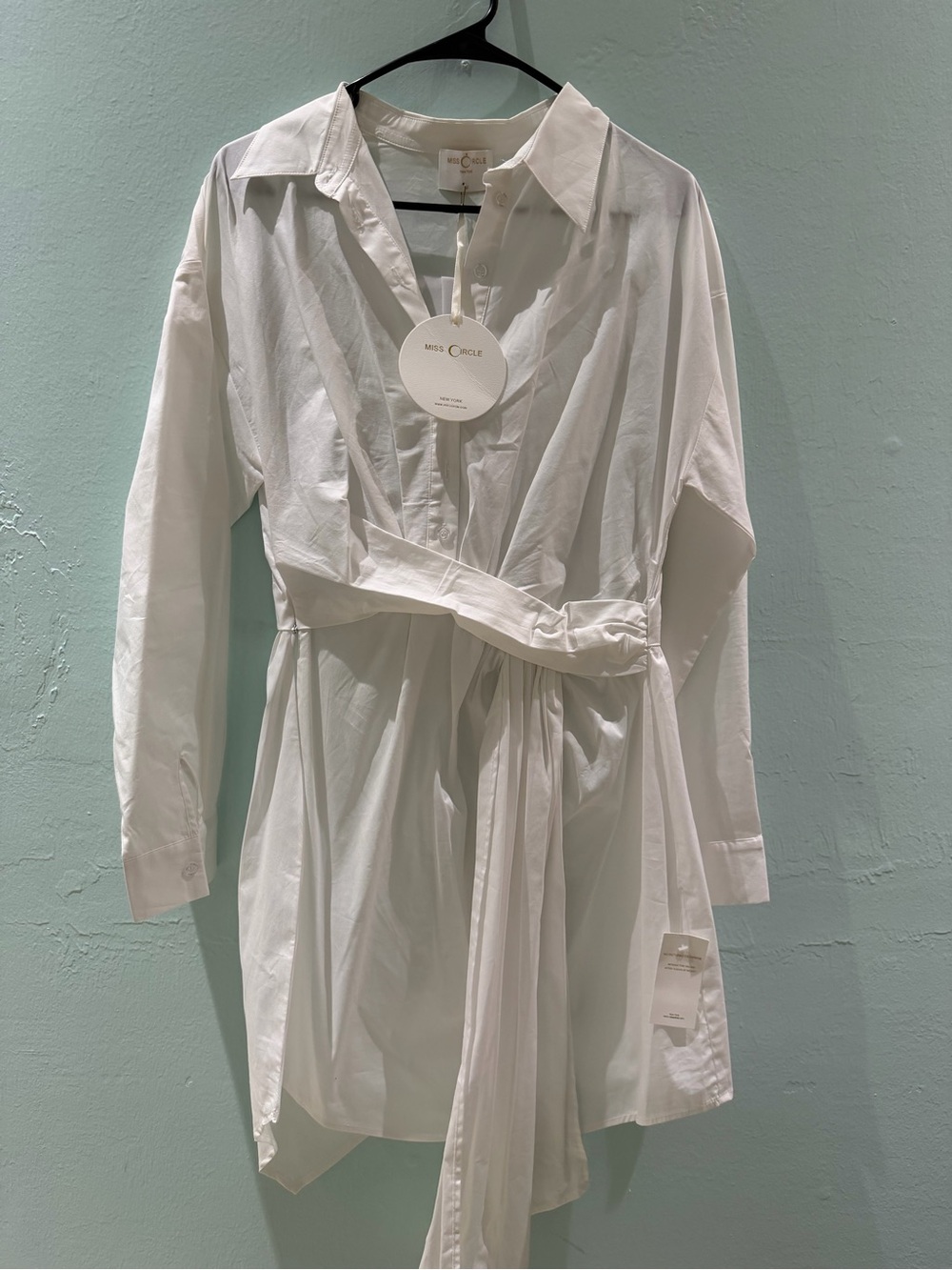 White Wrap Shirt Dress